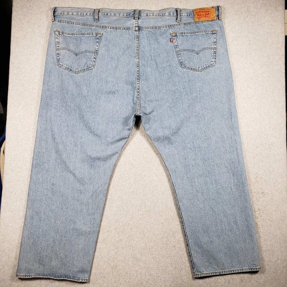 Classic Levi's 501‎ Mens Light Wash Straight Leg Button Fly Jeans W58 L30
